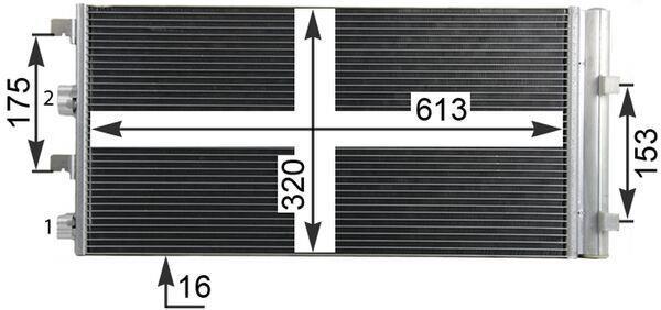 Condenseur, climatisation (Radiateur de climatisation) MAHLE Aftermarket ref. AC 724 000P