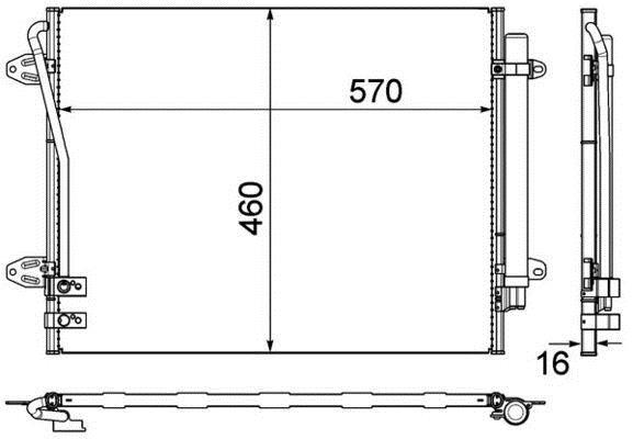 Condenseur, climatisation (Radiateur de climatisation) MAHLE Aftermarket ref. AC 734 000P