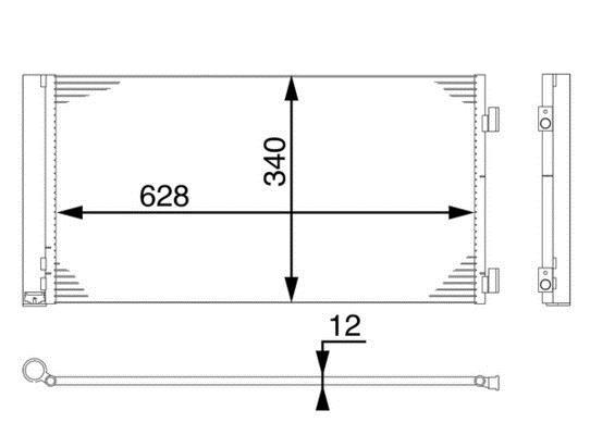 Condenseur, climatisation (Radiateur de climatisation) MAHLE Aftermarket ref. AC 751 000S