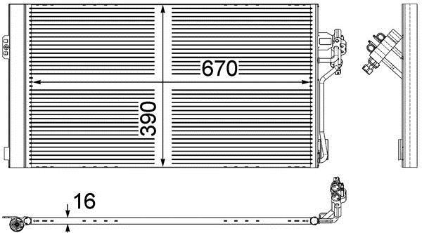 Condenseur, climatisation (Radiateur de climatisation) MAHLE Aftermarket ref. AC 762 000P