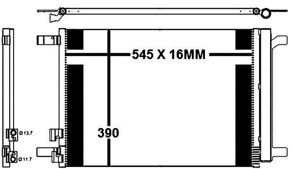 Condenseur, climatisation (Radiateur de climatisation) MAHLE Aftermarket ref. AC 772 000P