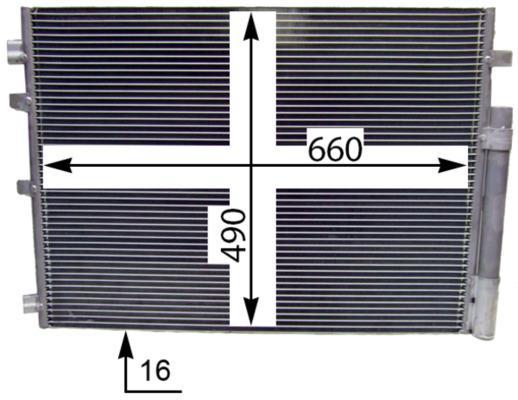 Condenseur, climatisation (Radiateur de climatisation) MAHLE Aftermarket ref. AC 773 000S