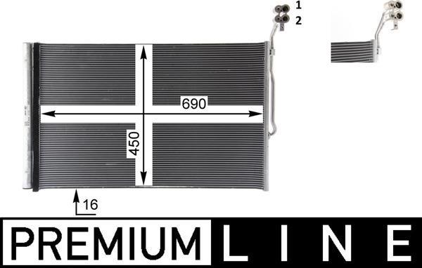 Condenseur, climatisation (Radiateur de climatisation) MAHLE Aftermarket ref. AC 777 000P