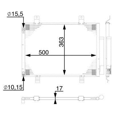 Condenseur, climatisation (Radiateur de climatisation) MAHLE Aftermarket ref. AC 77 000S