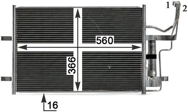 Condenseur, climatisation (Radiateur de climatisation) MAHLE Aftermarket ref. AC 791 000P