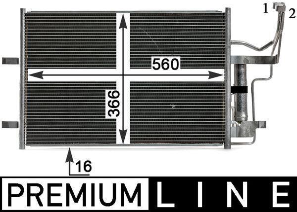 Condenseur, climatisation (Radiateur de climatisation) MAHLE Aftermarket ref. AC 791 000P