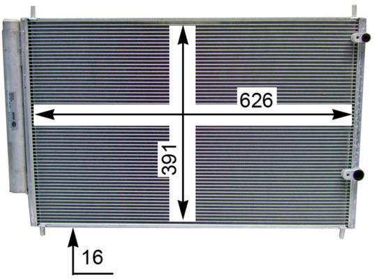 Condenseur, climatisation (Radiateur de climatisation) MAHLE Aftermarket ref. AC 801 000S