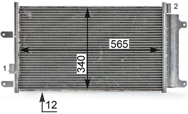 Condenseur, climatisation (Radiateur de climatisation) MAHLE Aftermarket ref. AC 808 000P