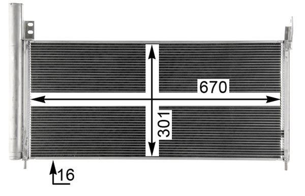 Condenseur, climatisation (Radiateur de climatisation) MAHLE Aftermarket ref. AC 818 000P