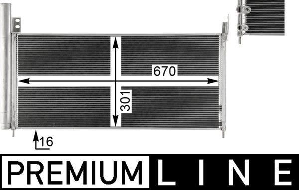 Condenseur, climatisation (Radiateur de climatisation) MAHLE Aftermarket ref. AC 818 000P