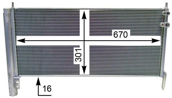 Condenseur, climatisation (Radiateur de climatisation) MAHLE Aftermarket ref. AC 818 000S