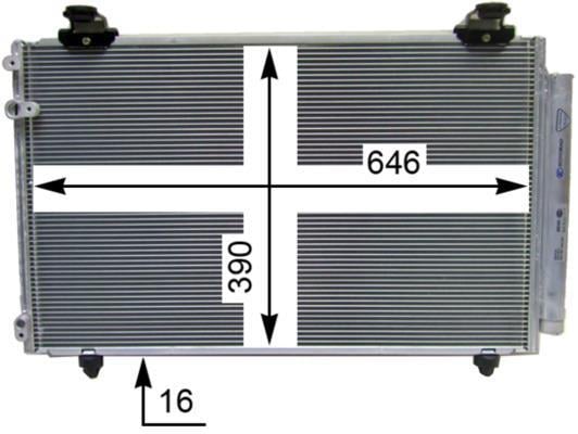 Condenseur, climatisation (Radiateur de climatisation) MAHLE Aftermarket ref. AC 827 000S