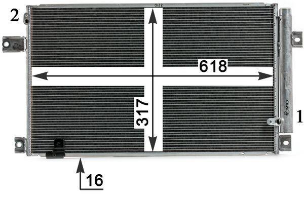 Condenseur, climatisation (Radiateur de climatisation) MAHLE Aftermarket ref. AC 828 000P