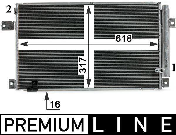 Condenseur, climatisation (Radiateur de climatisation) MAHLE Aftermarket ref. AC 828 000P
