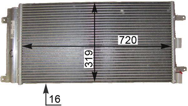 Condenseur, climatisation (Radiateur de climatisation) MAHLE Aftermarket AC 830 000P