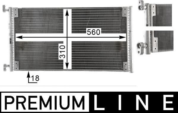 Condenseur, climatisation (Radiateur de climatisation) MAHLE Aftermarket ref. AC 832 000P
