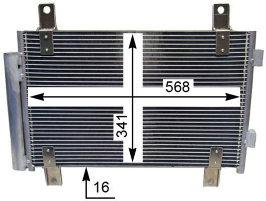 Condenseur, climatisation (Radiateur de climatisation) MAHLE Aftermarket ref. AC 833 000S