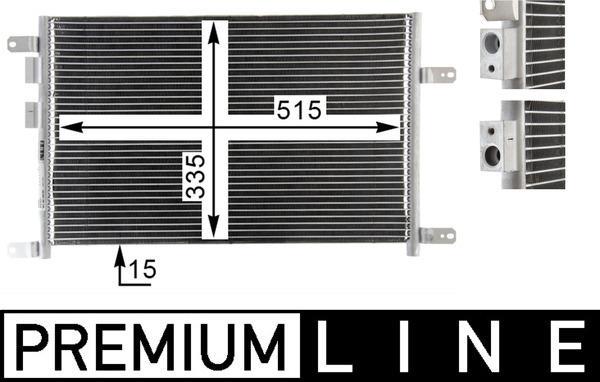 Condenseur, climatisation (Radiateur de climatisation) MAHLE Aftermarket ref. AC 834 000P