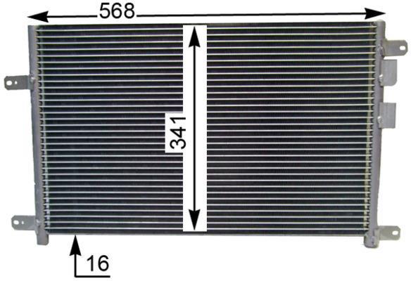 Condenseur, climatisation (Radiateur de climatisation) MAHLE Aftermarket ref. AC 834 000S