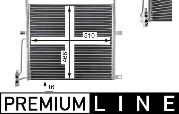 Condenseur, climatisation (Radiateur de climatisation) MAHLE Aftermarket ref. AC 837 000P