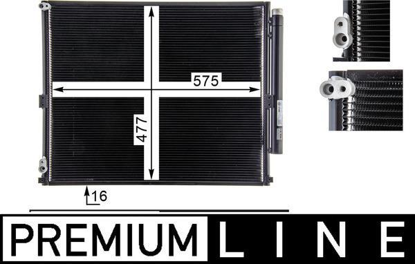 Condenseur, climatisation (Radiateur de climatisation) MAHLE Aftermarket ref. AC 838 000P