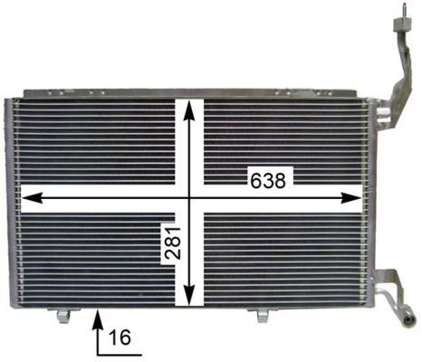Condenseur, climatisation (Radiateur de climatisation) MAHLE Aftermarket ref. AC 848 000S