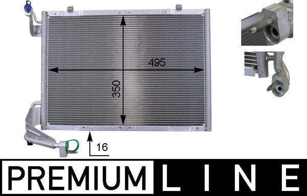 Condenseur, climatisation (Radiateur de climatisation) MAHLE Aftermarket ref. AC 9 000P