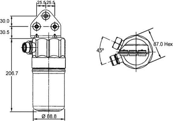 Filtre déshydrateur du circuit de climatisation MAHLE Aftermarket ref. AD 41 000S