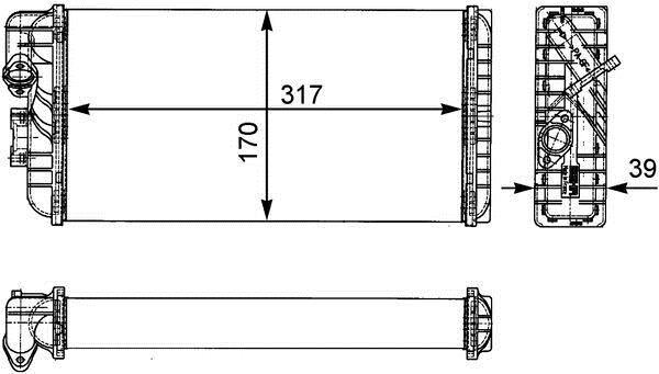 Radiateur de chauffage MAHLE Aftermarket ref. AH 124 000P