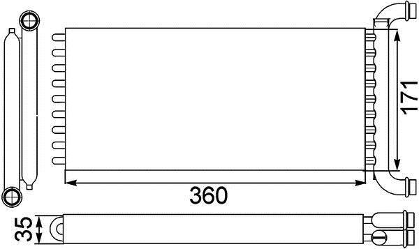 Radiateur de chauffage MAHLE Aftermarket ref. AH 166 000P