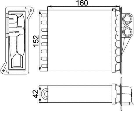 Radiateur de chauffage MAHLE Aftermarket ref. AH 168 000P