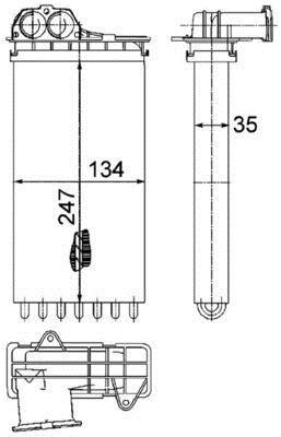 Radiateur de chauffage MAHLE Aftermarket ref. AH 194 000P