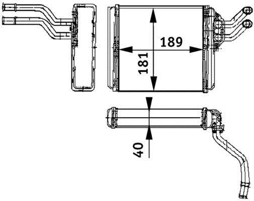 Radiateur de chauffage MAHLE Aftermarket ref. AH 91 000P