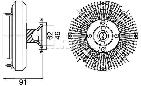 Embrayage, ventilateur de radiateur (Embrayage ventilateur moteur) MAHLE Aftermarket CFC 112 000P