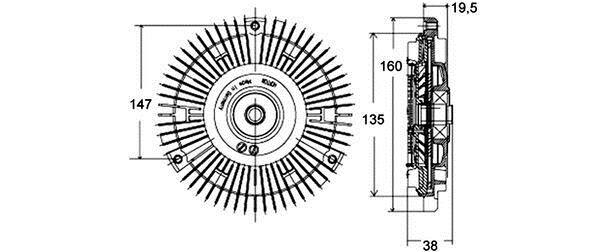 Embrayage, ventilateur de radiateur (Embrayage ventilateur moteur) MAHLE Aftermarket CFC 130 000P