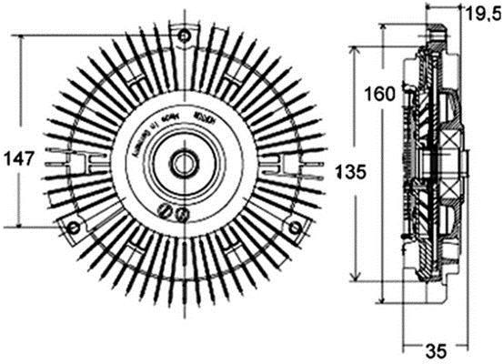 Embrayage, ventilateur de radiateur (Embrayage ventilateur moteur) MAHLE Aftermarket CFC 131 000P
