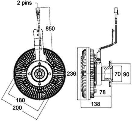 Embrayage, ventilateur de radiateur (Embrayage ventilateur moteur) MAHLE Aftermarket ref. CFC 137 000P