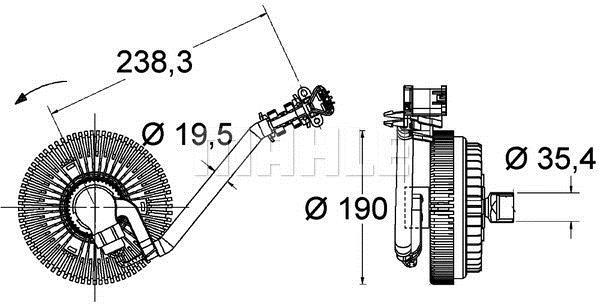 Embrayage, ventilateur de radiateur (Embrayage ventilateur moteur) MAHLE Aftermarket CFC 83 000P