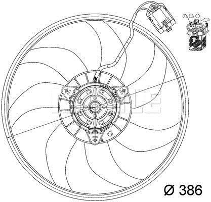 Ventilateur de refroidissement du moteur (Motoventilateur) MAHLE Aftermarket CFF 163 000P