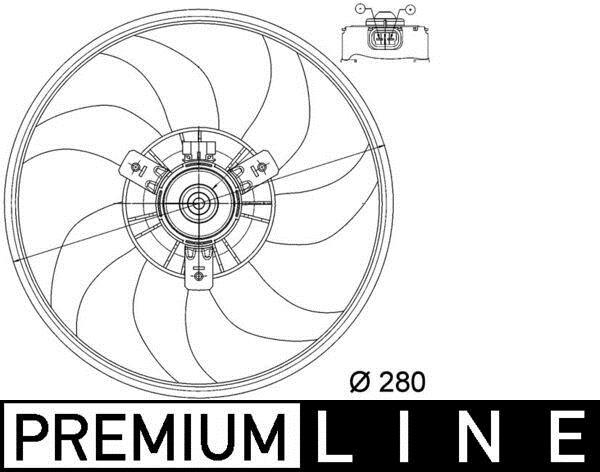 Ventilateur de refroidissement du moteur (Motoventilateur) MAHLE Aftermarket CFF 165 000P