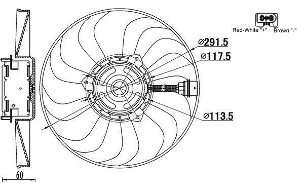 Ventilateur de refroidissement du moteur (Motoventilateur) MAHLE Aftermarket CFF 167 000S