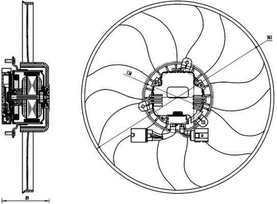 Ventilateur de refroidissement du moteur (Motoventilateur) MAHLE Aftermarket CFF 170 000S