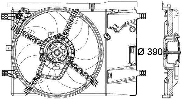 Ventilateur de refroidissement du moteur (Motoventilateur) MAHLE Aftermarket CFF 183 000P