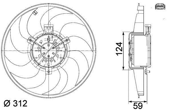 Ventilateur de refroidissement du moteur (Motoventilateur) MAHLE Aftermarket CFF 214 000P