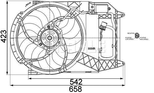 Ventilateur de refroidissement du moteur (Motoventilateur) MAHLE Aftermarket CFF 216 000P