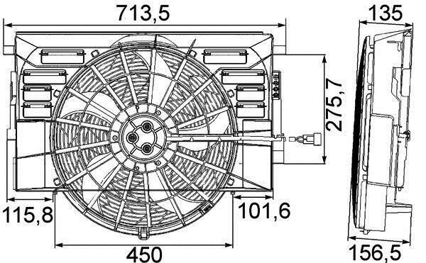 Ventilateur de refroidissement du moteur (Motoventilateur) MAHLE Aftermarket CFF 217 000P