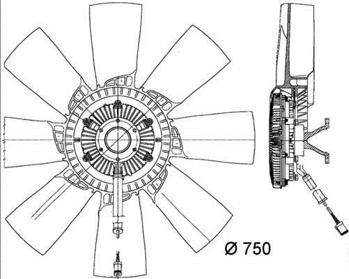 Ventilateur de refroidissement du moteur (Motoventilateur) MAHLE Aftermarket CFF 454 000P