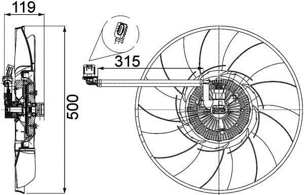 Ventilateur de refroidissement du moteur (Motoventilateur) MAHLE Aftermarket CFF 469 000P