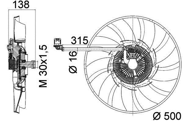 Ventilateur de refroidissement du moteur (Motoventilateur) MAHLE Aftermarket CFF 471 000P
