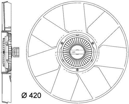 Ventilateur de refroidissement du moteur (Motoventilateur) MAHLE Aftermarket CFF 472 000P